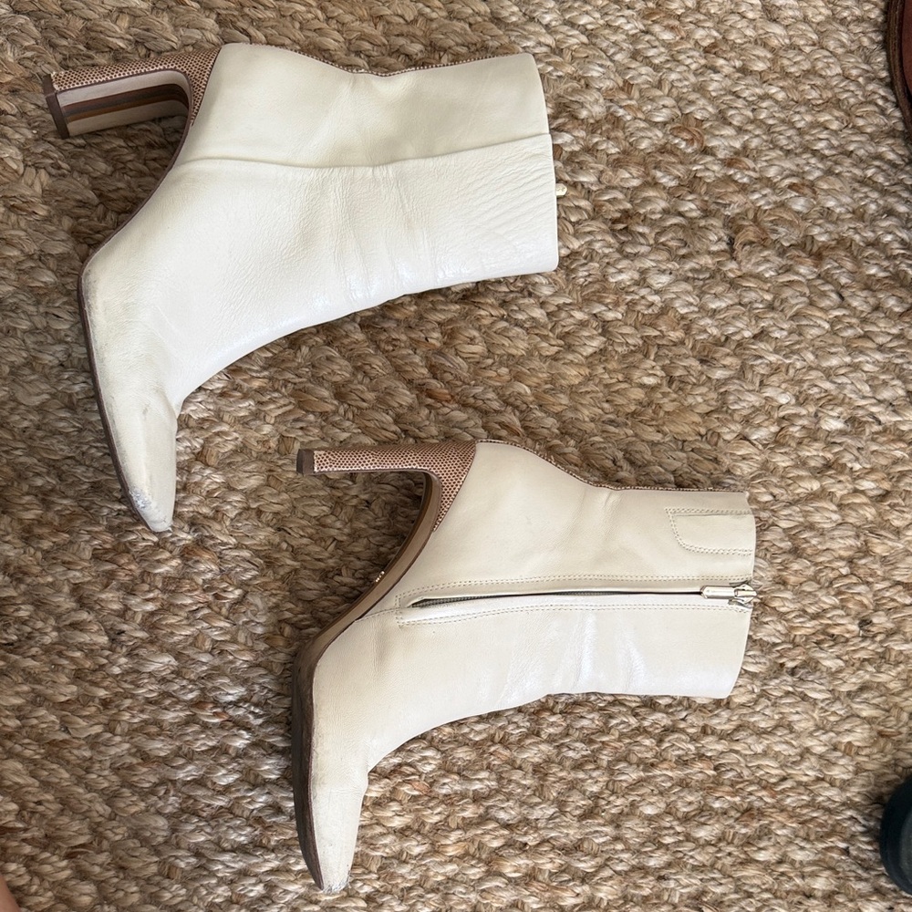 Sam Edelman Cream Ankle Booties